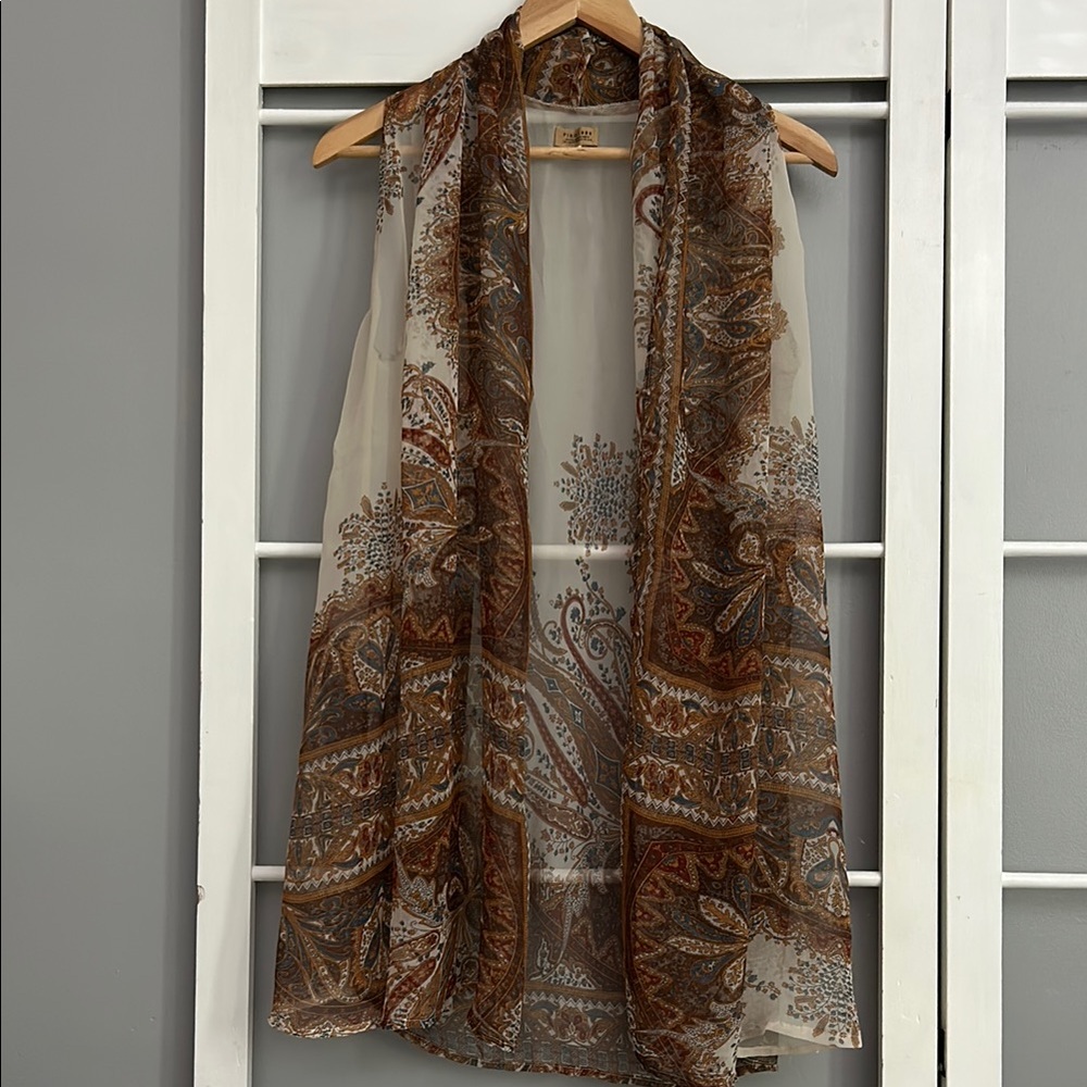 Piko 1988 Sheer Vest in Brown and Cream